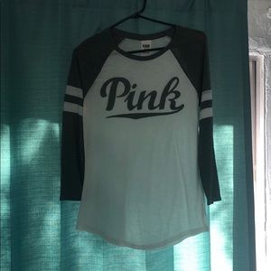 NEW VS  PINK - white and grey half sleeve t shirt